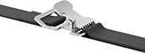 Image of ProductInUse. Shown Installed. Front orientation. Webbing Buckles. Light Duty Webbing Buckles, Spring-Loaded Clamp Buckle.