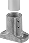 Image of ProductInUse. Front orientation. Exploded view. Flush-Fit Framing and Fittings. Rail Ends, Rectangle.