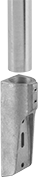 Image of ProductInUse. Front orientation. Exploded view. Flush-Fit Framing and Fittings. Rail Ends, Offset-Mount Rectangle.