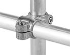 Image of ProductInUse. Crossover. Front orientation. Crossover. Heavy Duty Clamp-On Framing and Fittings, Connectors, For Round Rails.