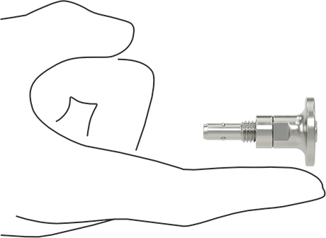 Image of Product. Side1 orientation. Contains SizingReference. Quick-Release Pin for Blind Holes, Recessed Push Button, 6 mm Diameter.