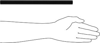 Image of Product. Side1 orientation. Contains SizingReference. Black-Oxide 18-8 Stainless Steel Threaded Rod, 3/4"-10 Thread Size, 1 Foot Long.