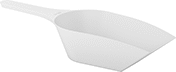 Image of Product. Front orientation. Scoops. Plastic Measuring Scoops, Style A.