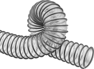 Image of Product. Front orientation. Duct Hose and Fittings. Crush-Resistant Duct Hose for Wood Chips and Plastic Pellets.