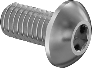Image of Product. Back orientation. Vented Button Head Screws, M3 x 0.50mm Thread, 6mm Long.