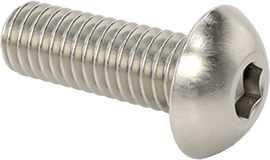 Image of Product. Front orientation. Vented Button Head Screws, M4 x 0.70mm Thread, 12mm Long.