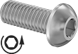 Image of Product. Front orientation. Contains MultipleImages. Rounded Head Screws. Left-Hand-Thread Stainless Steel Button Head Hex-Drive Screws.