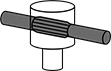 Image of ProductInUse. Front orientation. Dowel Pins. Plain Head, Standard Tolerance, Partially Knurled, Center Knurled.