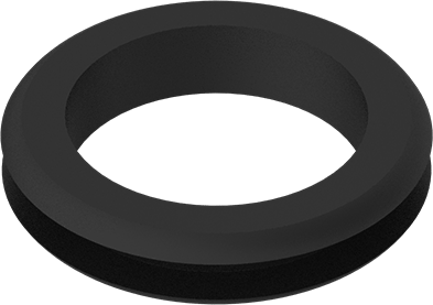 Image of Product. Front orientation. SBR Rubber Grommet, for 2" Hole Diameter and 1/4" Material Thickness.