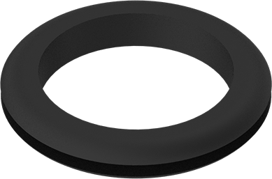 Image of Product. Front orientation. SBR Rubber Grommet, for 2" Hole Diameter and 1/8" Material Thickness.