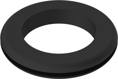 Image of Product. Front orientation. SBR Rubber Grommet, for 2" Hole Diameter and 3/32" Material Thickness.