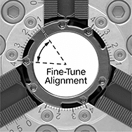 Image of Attribute. Built-In Adjustment Ring. Front orientation. Contains Annotated. Built-In Adjustment Ring. Powered Lathe Chucks.