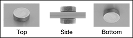 Image of ProductInUse. Installed. Top orientation. Contains Annotated, Border. Rivets. Two-Piece Press-Fit Rivets for Wood.