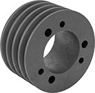 Image of Product. Front orientation. V-Belt Drive Pulleys. Quick-Disconnect (QD) Bushing-Bore V-Belt Drive Pulleys, 4 Grooves.