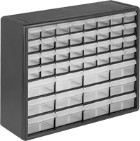 Image of Product. 44 Drawers. Front orientation. Cabinets. Plastic Small-Parts Cabinets, Plastic—Assembled, 44 Drawers.