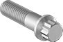 Image of Product. Partially Threaded. Front orientation. 12-Point Screws. Stainless Steel 12-Point Screws, Partially Threaded.