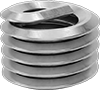 Lubricant-Free Screw-Locking Seize-Resistant Helical Threaded Inserts