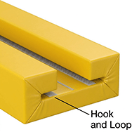 Image of Product. Front orientation. ZoomedIn view. Contains Annotated. Column Guards. Foam I-Beam Guards.