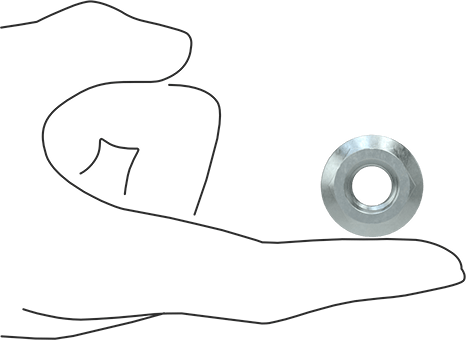 Image of Product. Side1 orientation. Contains SizingReference. Zinc-Plated High-Strength Steel Serrated Flange Nuts, Grade 8, 1/2"-13 Thread Size.