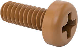 Image of Product. Front orientation. High-Strength High-Temperature PEEK Screw, Pan Head Phillips, 6-32 Thread Size, 3/8" Long.