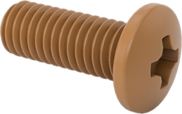 Image of Product. Front orientation. High-Strength High-Temperature PEEK Screw, Pan Head Phillips, M3 x 0.5 mm Thread Size, 8 mm Long.