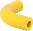 Image of Product. Elbow. Front orientation. Tubing Guards. Build-Your-Own Heavy Duty Foam Tubing Guards, For Round Tubes, Abrasion-Resistant Polyurethane Foam, Elbows.
