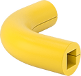 Image of Product. Elbow. Front orientation. Tubing Guards. Build-Your-Own Heavy Duty Foam Tubing Guards, For Rectangular Tubes, Abrasion-Resistant Polyurethane Foam, Elbows.