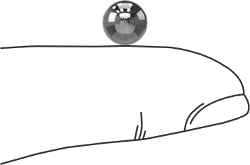 Image of Product. Side1 orientation. Contains SizingReference. Highly Corrosion-Resistant 316 Stainless Steel Ball, 7 mm Diameter.