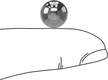 Image of Product. Side1 orientation. Contains SizingReference. Highly Corrosion-Resistant 316 Stainless Steel Ball, 10 mm Diameter.
