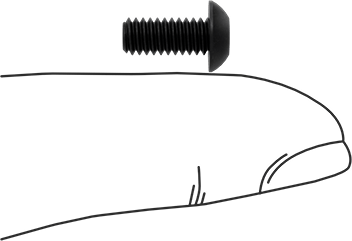 Image of Product. Side1 orientation. Contains SizingReference. Black-Oxide Alloy Steel Button Head Torx Screws, 8-32 Thread, 3/8" Long.