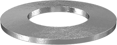 Image of Product. Front orientation. Corrosion-Resistant Belleville Disc Springs, for 5 mm Shaft Diameter, 5.200 mm ID, 10 mm OD, 0.5 mm Thick.