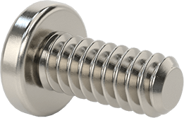 Image of Product. Back orientation. Thread-Locking Pan Head Phillips Screws, 4-40 Thread Size, 1/4" Long.