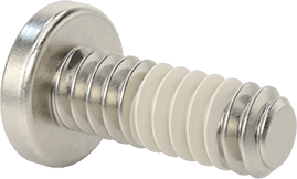 Image of Product. Back orientation. Thread-Locking Pan Head Phillips Screws, 6-32 Thread Size, 3/8" Long.