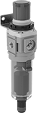 Image of Product. Front orientation. Compressed Air Filter/Regulators. SMC Modular Compressed Air Filter/Regulators for Particle Removal, Clear Bowl.