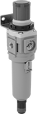Image of Product. Front orientation. Compressed Air Filter/Regulators. SMC Modular Compressed Air Filter/Regulators for Particle Removal, Opaque Bowl.