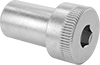 Internally-Threaded Stainless Steel Hex-Drive Shoulders for Bolts