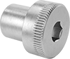 Internally-Threaded Stainless Steel Hex-Drive Shoulders for Bolts