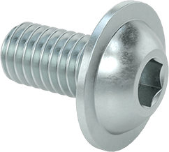 Image of Product. Front orientation. Zinc-Plated Flanged Button Head Hex-Drive Screw, Alloy Steel, M6 x 1 mm Thread Size, 12-mm Long.