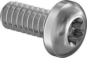 Image of Product. Front orientation. Stainless Steel Pan Head Torx Screws, 4-40 Thread Size, 1/4" Long.