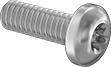 Image of Product. Front orientation. Rounded Head Screws. Stainless Steel Pan Head Torx Screws.