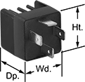 Image of Product. Front orientation. Contains Annotated. Vehicle Relays. Solid State Vehicle Relays.
