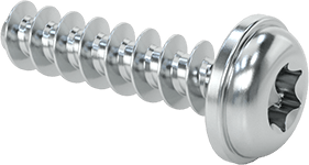 Image of Product. Front orientation. Thread-Forming Screws for Thin Plastic, M4 Screw Size, 16 mm Long, 8 mm Flange Diameter, T20 Torx.