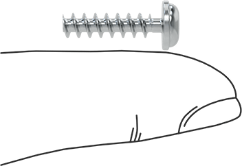 Image of Product. Side1 orientation. Contains SizingReference. Thread-Forming Screws for Thin Plastic, M4 Screw Size, 16 mm Long, 8 mm Flange Diameter, T20 Torx.