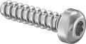 Image of Product. Front orientation. Tapping Screws. Steel Torx Plus Rounded Head Thread-Forming Screws for Thin-Walled Holes in Plastic.