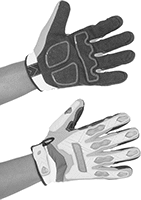 Image of ProductInUse. Hook and Loop Cuff. Front orientation. Hook and Loop Cuff. Impact-Resistant Work Gloves.