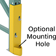 Image of ProductInUse. 2 Front Mounting Holes. Front orientation. Contains Annotated. Rack Guards. Post-Mount Steel Rack Guards, Bolt On, Front Mounting Hole.