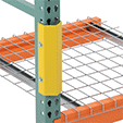 Image of ProductInUse. 4 Side Mounting Holes. Front orientation. Rack Guards. Post-Mount Steel Rack Guards, Bolt On, Side Mounting Hole.