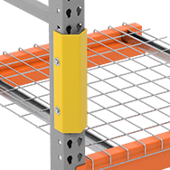 Image of ProductInUse. Front orientation. Rack Guards. Post-Mount Steel Rack Guards, Bolt On, Side Mounting Hole.