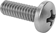 Image of Product. Front orientation. Rounded Head Screws. Mil. Spec. Steel Pan Head Phillips Screws.