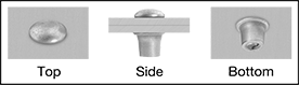 Image of ProductInUse. Installed. Top orientation. Contains Annotated, Border. Rivets. Locking-Collar Rivets.
